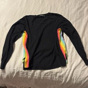 Elliott Lauren sweater with rainbow colors down side
